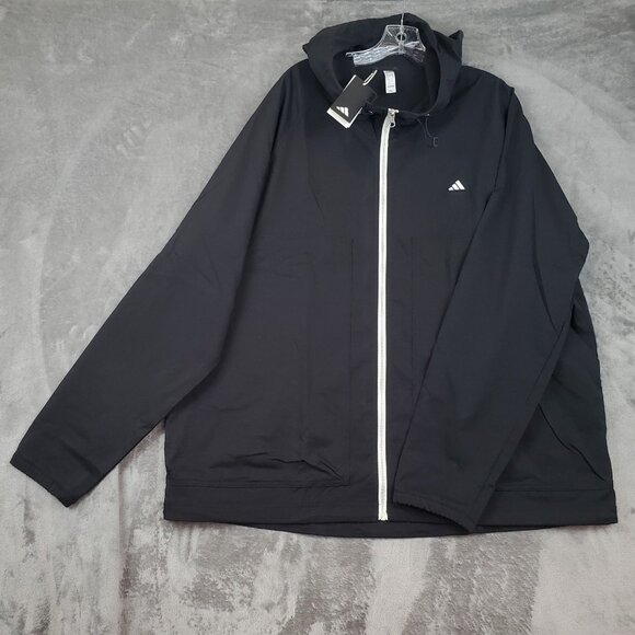 adidas Other - Adidas Golf Go-To Utility DWR Full Zip Jacket Black Mens Size 2XL NEW #IL0581